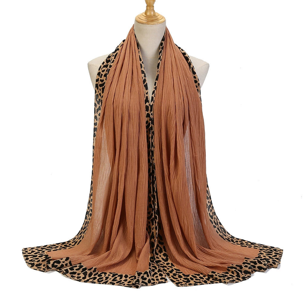 Leopard Print Embellished Hijab