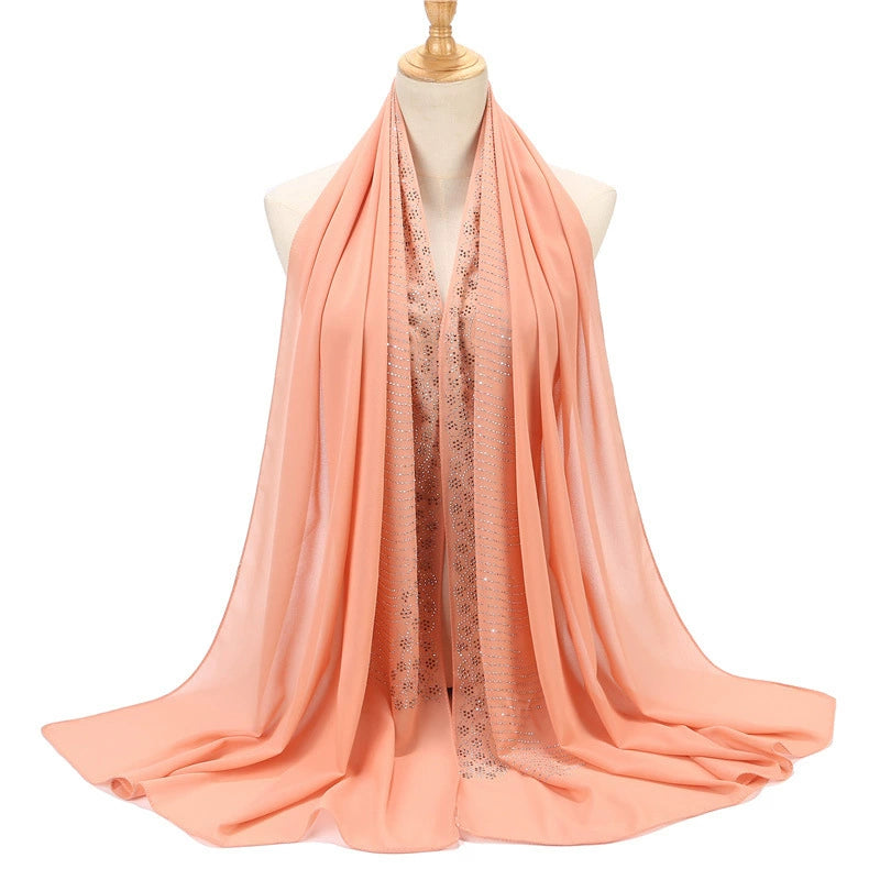 Hot Drill Embroidery Hijab