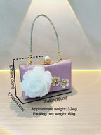 حقائب يد مزينة باللؤلؤ والزهور ثلاثية الأبعاد 