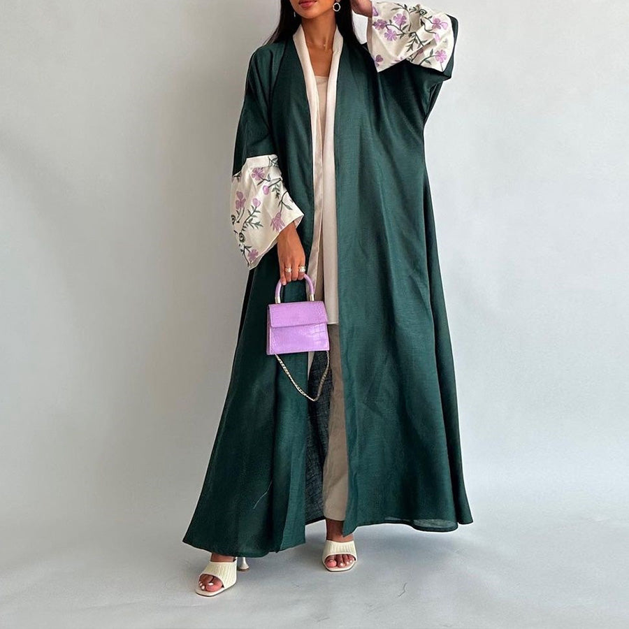 Deep Green Embroidered Abaya