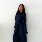 Solid Color Fashion Two-Piece Abaya