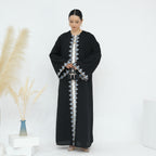 Lace Embroidery Open Abaya