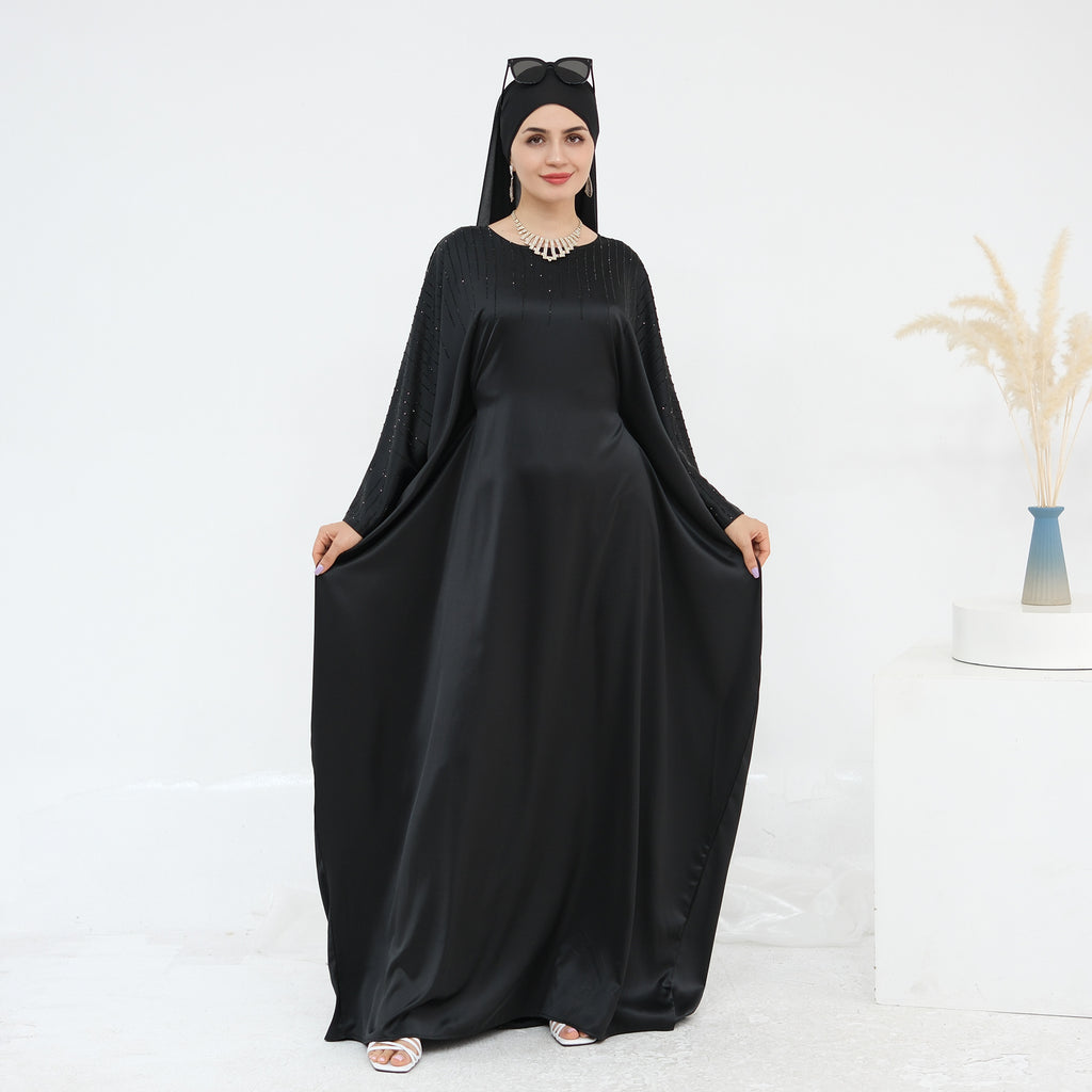 Luxury Rhinestone Embellished Abaya Dress