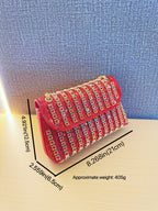 حقيبة يد لامعة مرصعة بأحجار الراين 