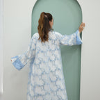 3D Floral Mesh Cardigan Abaya