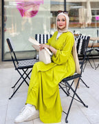 Yellow V-neck Minimalist Dress