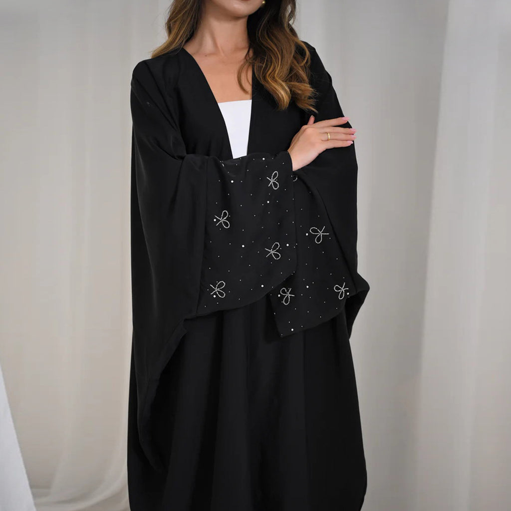 Beaded Bow Cardigan Abaya