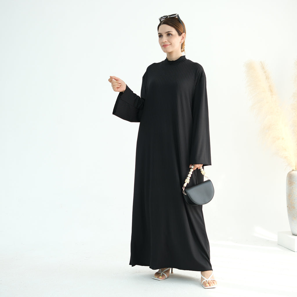 Knit Ribbed Maxi Dress Abaya
