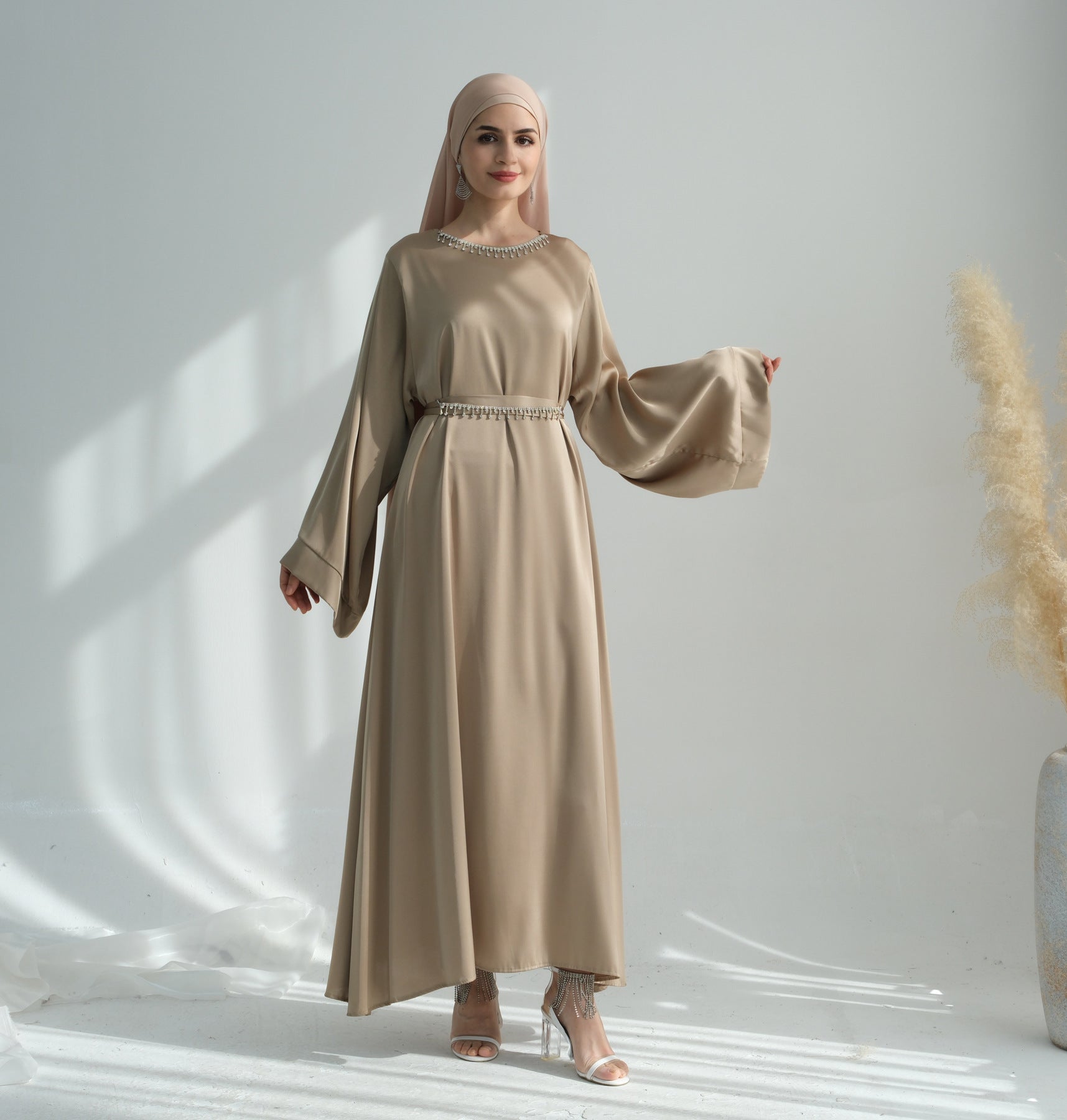 Women Casual Elegant Dress with Hijab