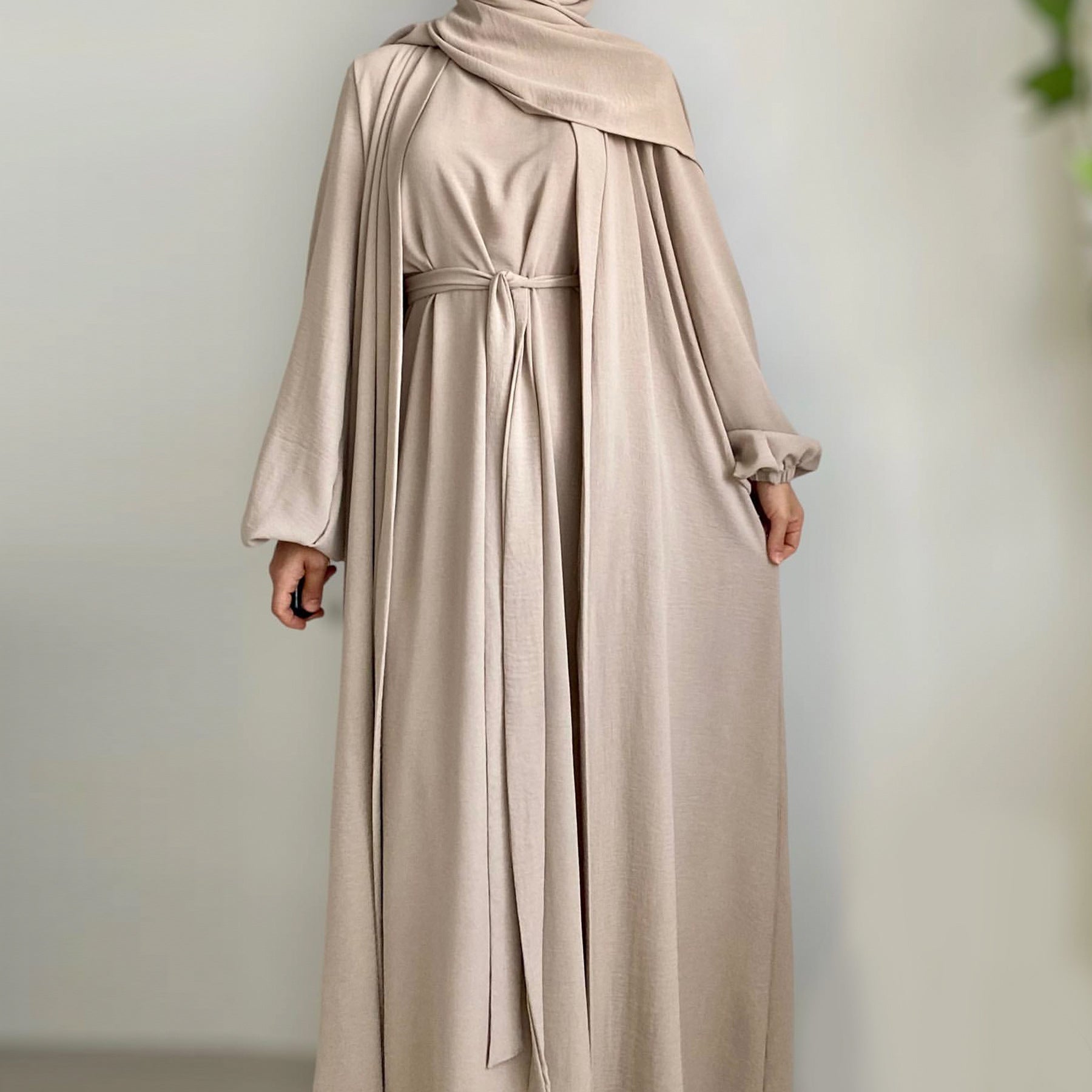 Robe Cardigan Abaya With Hijab