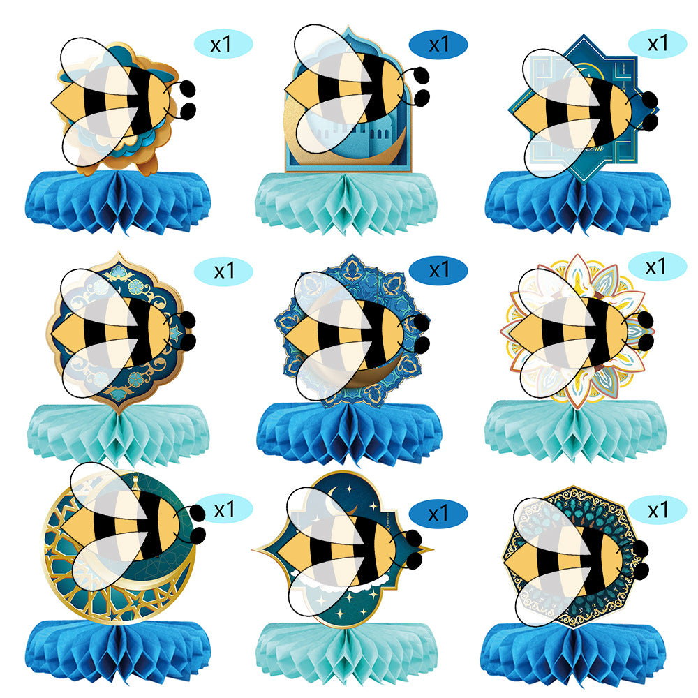 9pcs Honeycomb Ramadan Table Decorations