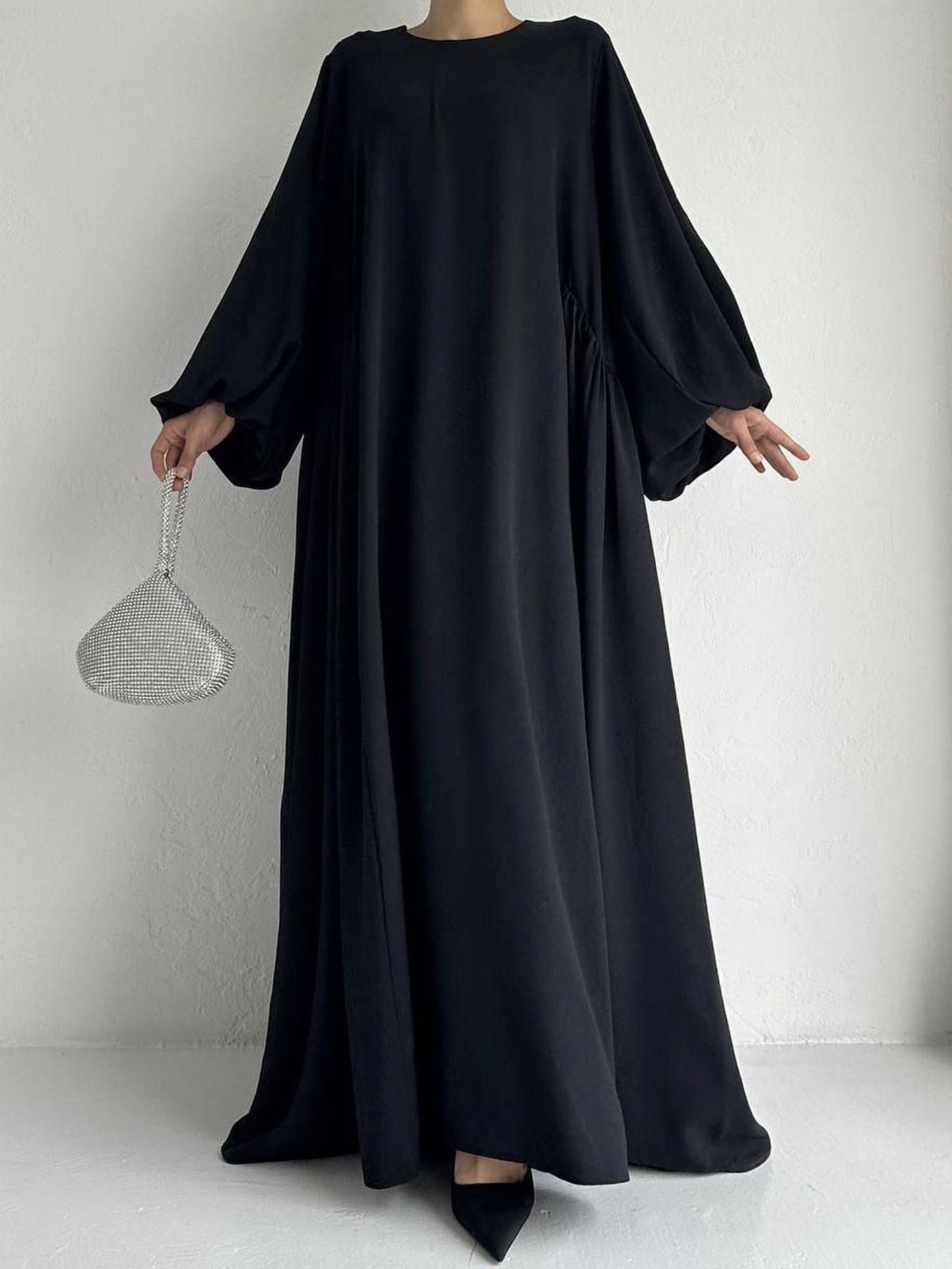 Plain Bubble Sleeve Abaya