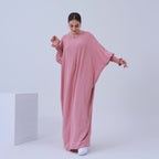 Solid Color Bat Style Dress