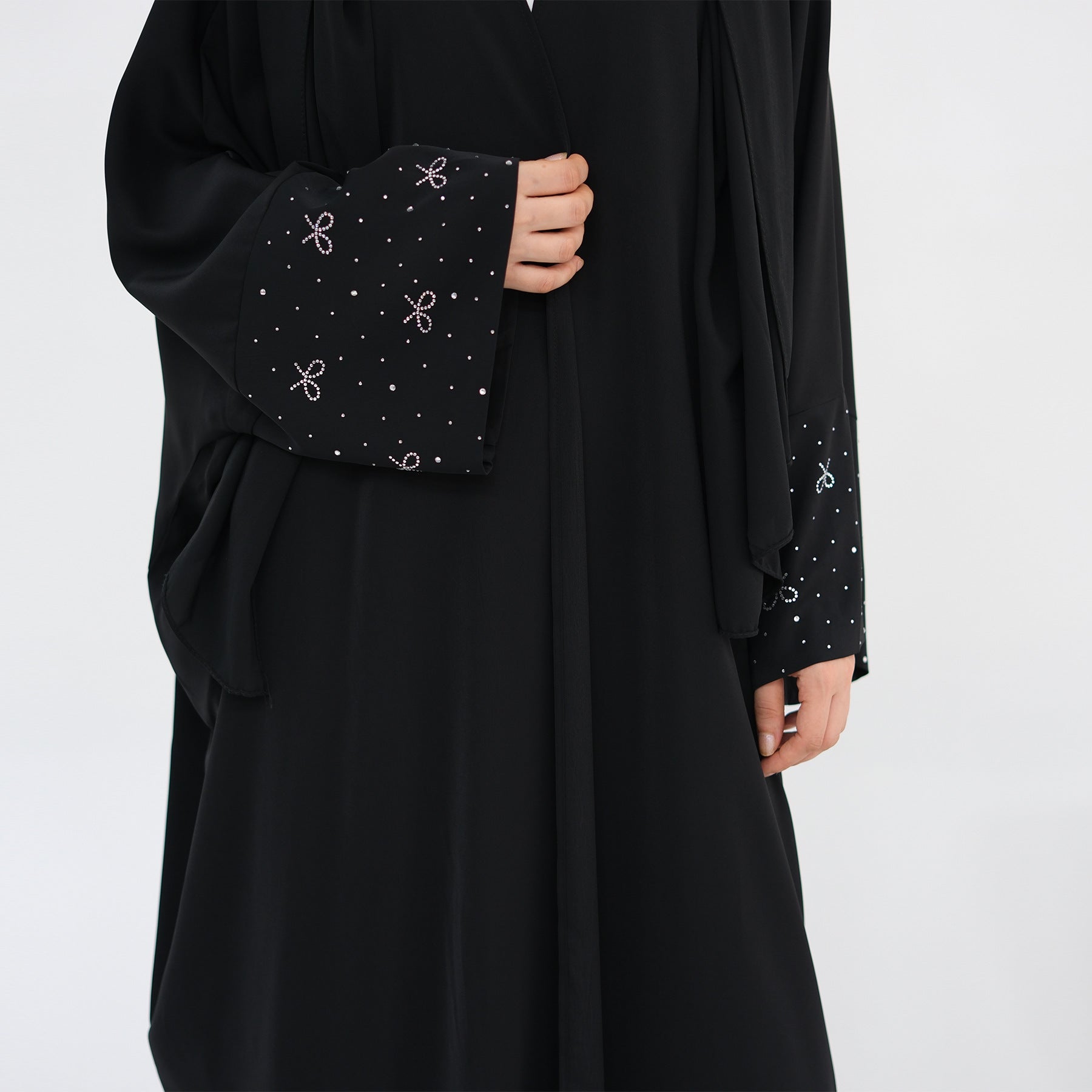 Beaded Bow Cardigan Abaya