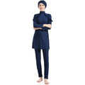 Blue Minimalist 3PCS Swimwear Burkini