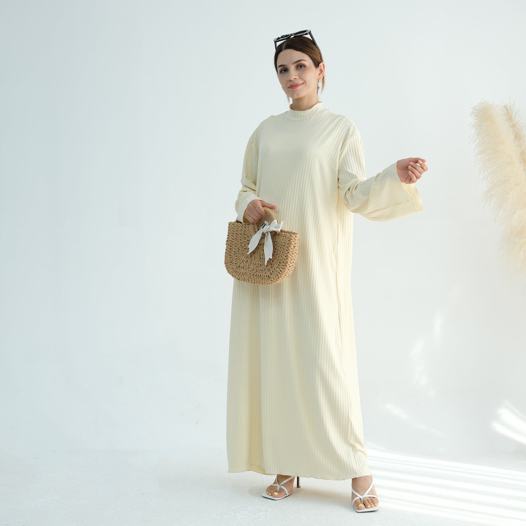 Knit Ribbed Maxi Dress Abaya