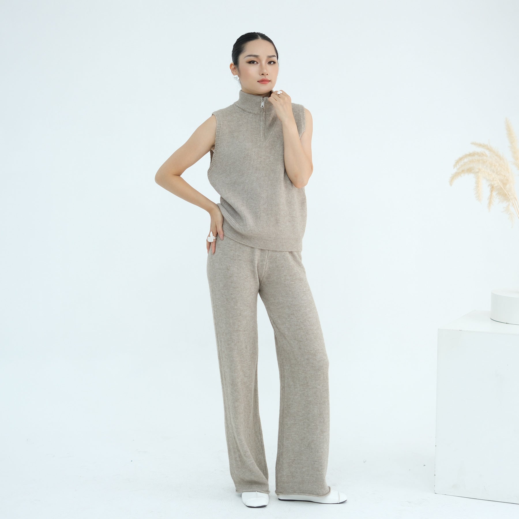 3 Pcs Knitted Solid Color Set