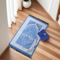 Ramadan Portable Prayer Rug with Fabric Bag - A Blue