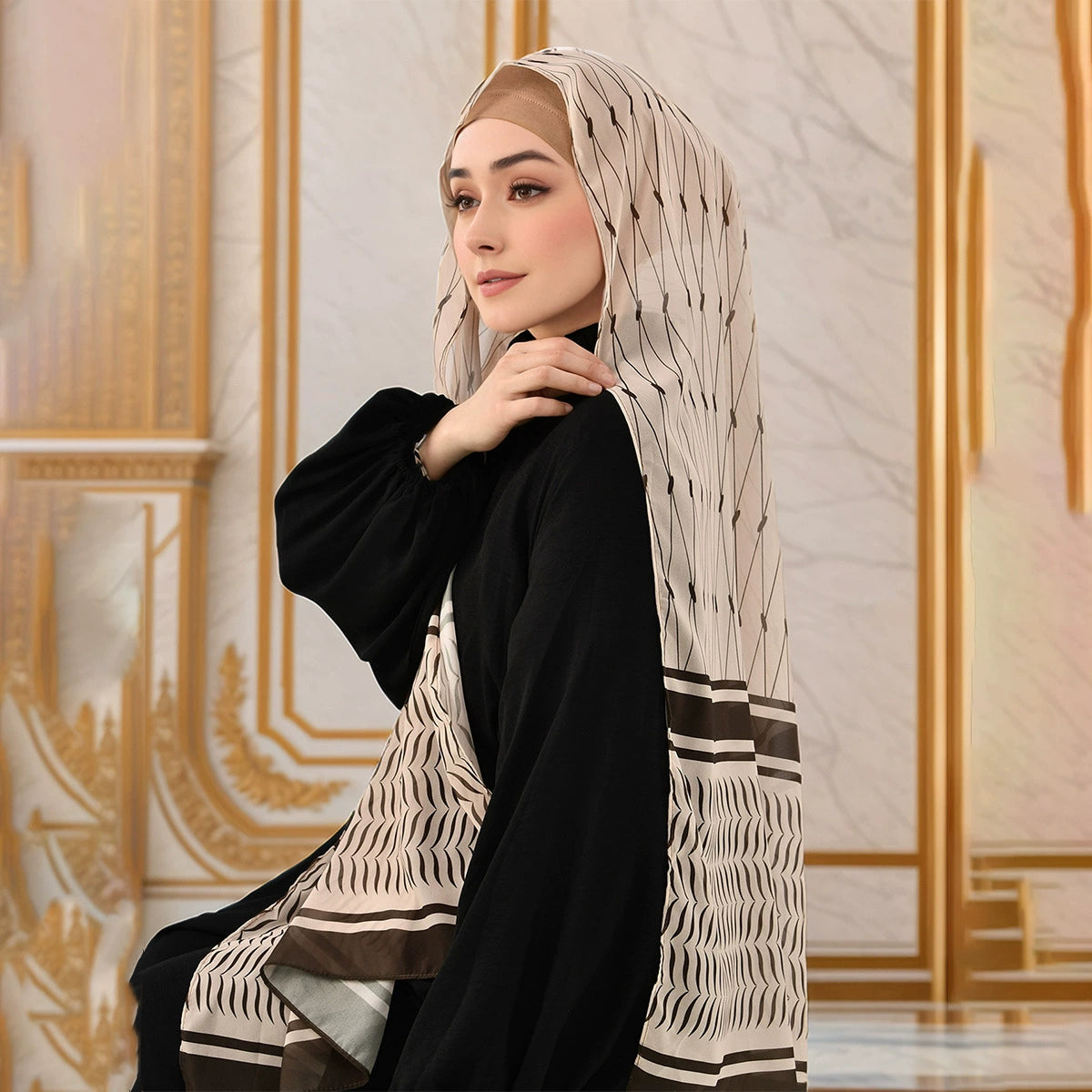 Ethnic Style Printed Hijab