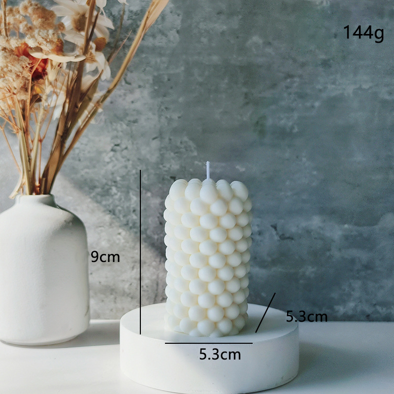 Elegant Bubble Pillar Candle for Ramadan Decor