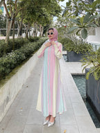 Colorful Striped Abaya