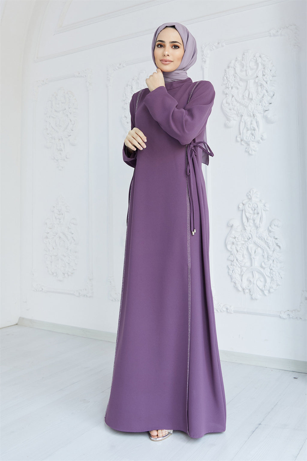 Hot Stamping Spliced Waistband Dress