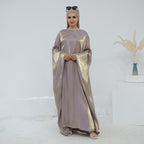 Solid Color Beaded Elegant Long Robe Abaya