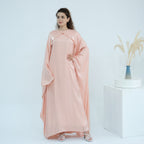 Solid Color Beaded Elegant Long Robe Abaya