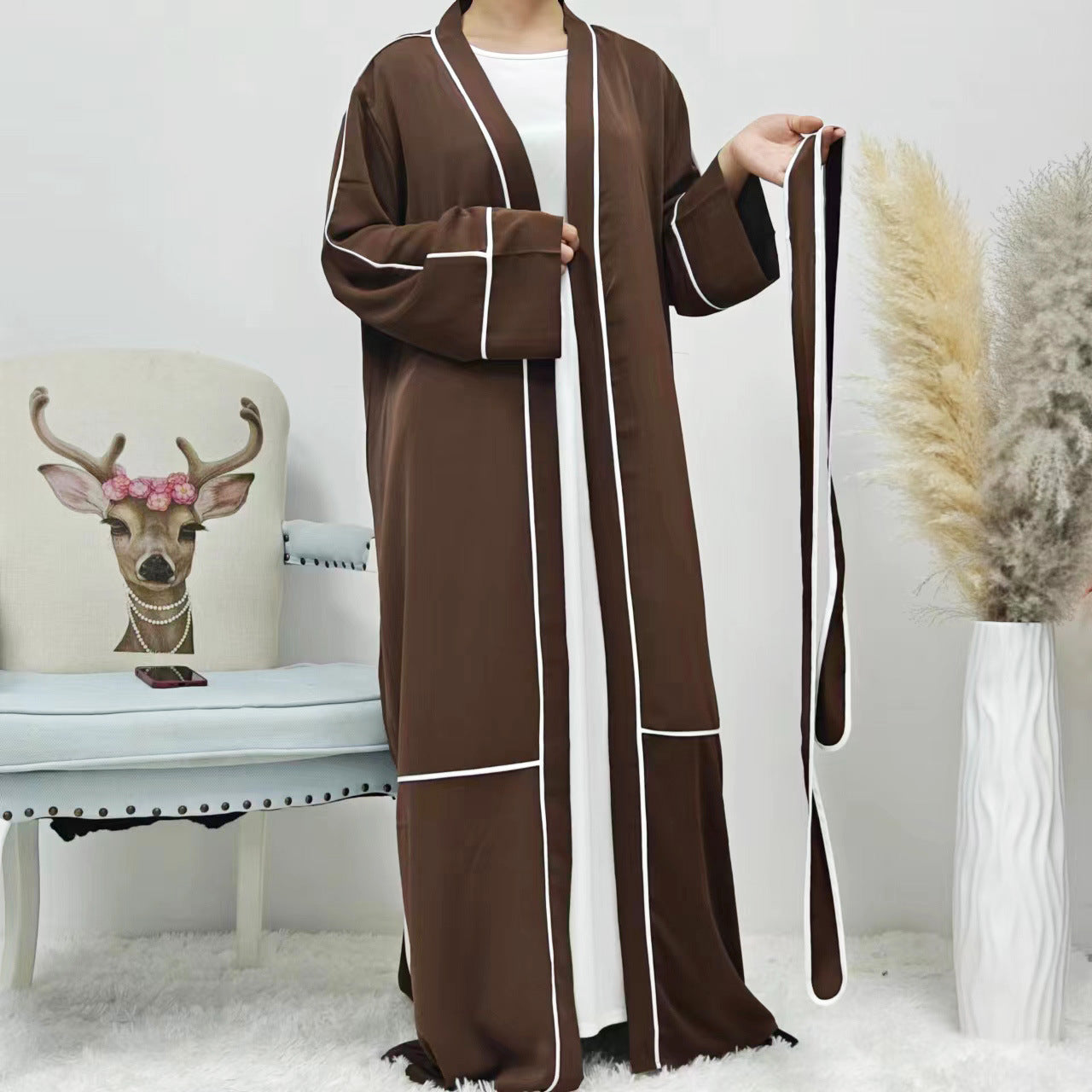 عباية كارديجان مخططة