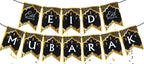 Ramadan Full Set Disposable Tableware 136 PCS - Black Gold