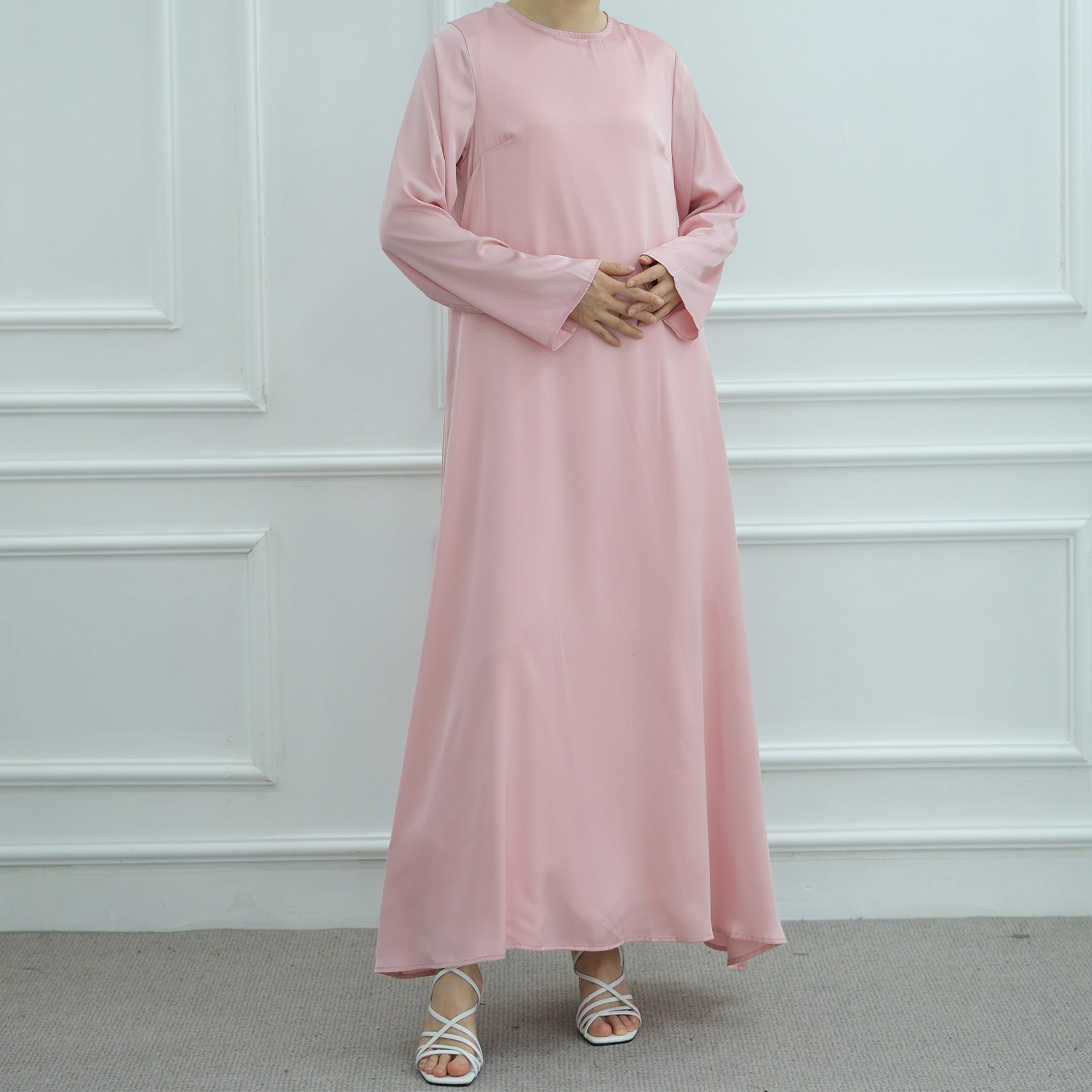 Solid Color Simple Dress Abaya