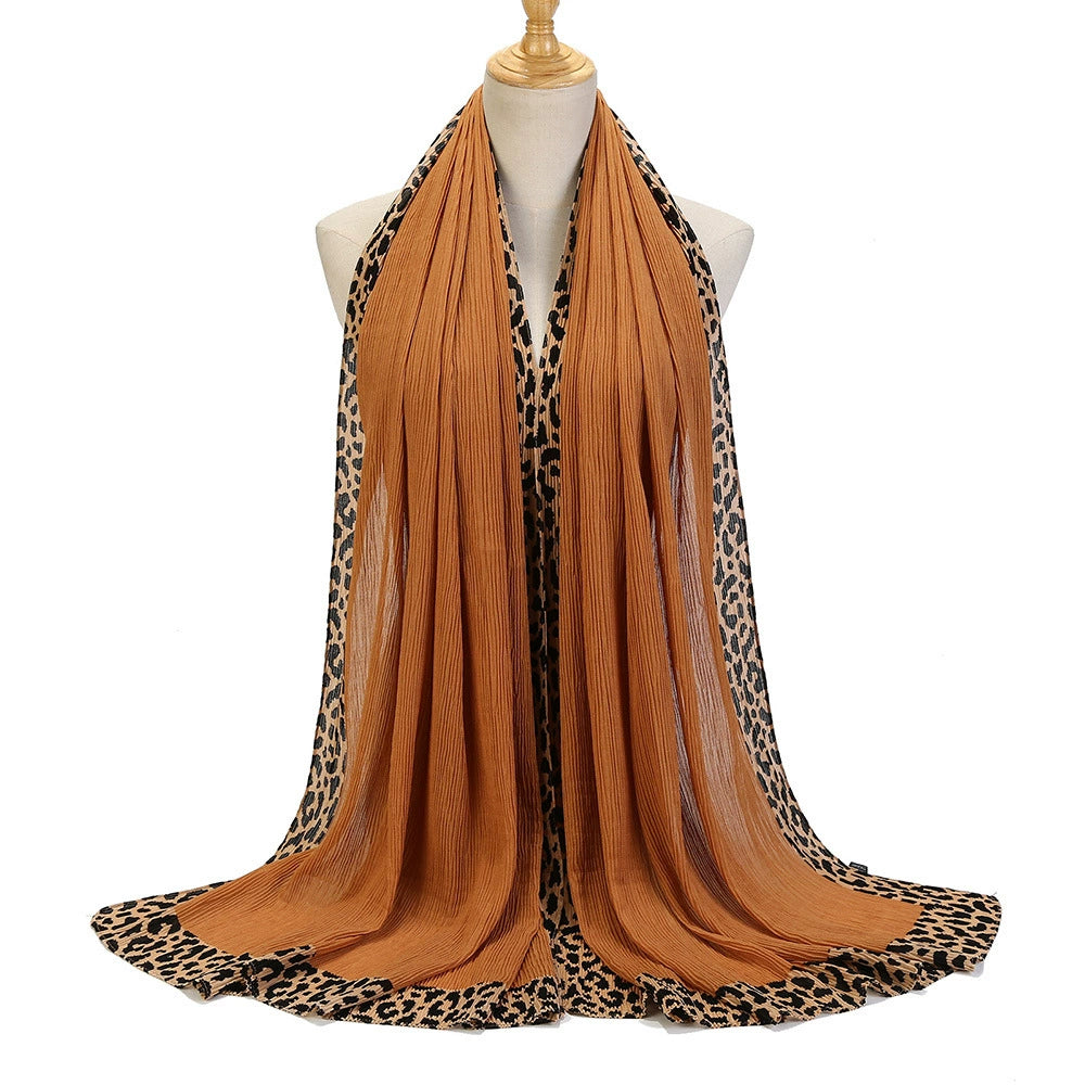 Leopard Print Embellished Hijab
