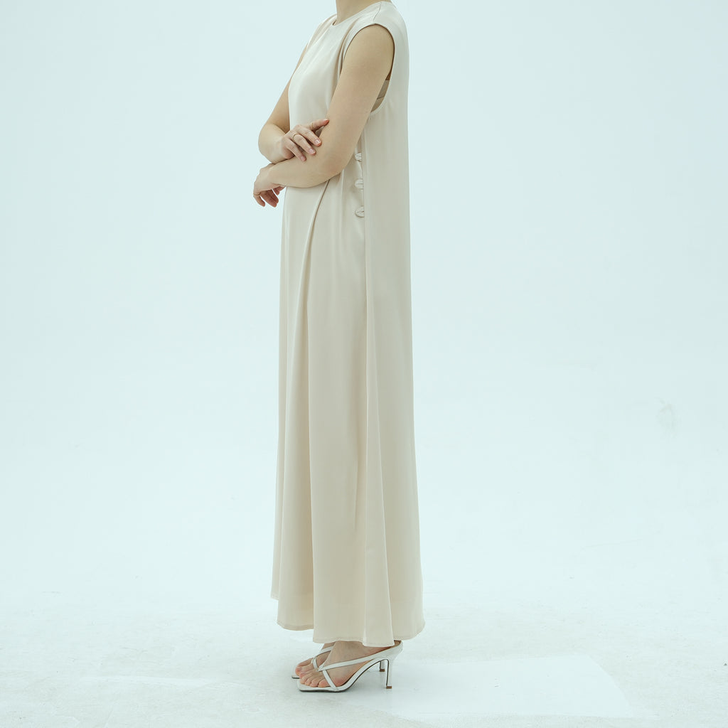 Sleeveless Dress with Back Waist Belt