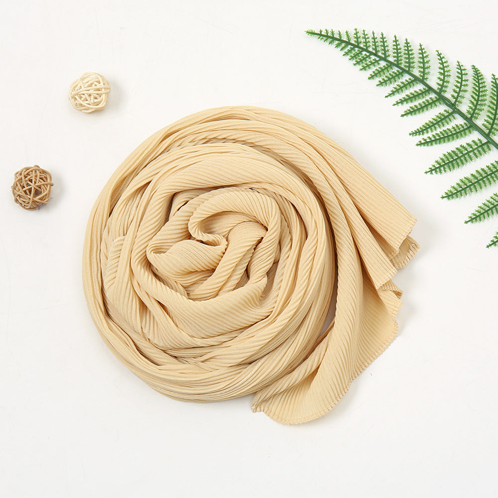 حجاب شيفون لؤلؤي مع طيات