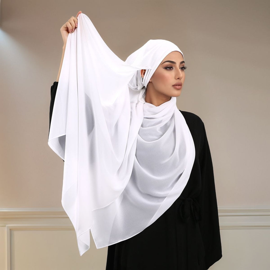 Golden Crown Chiffon Long Scarf for Women