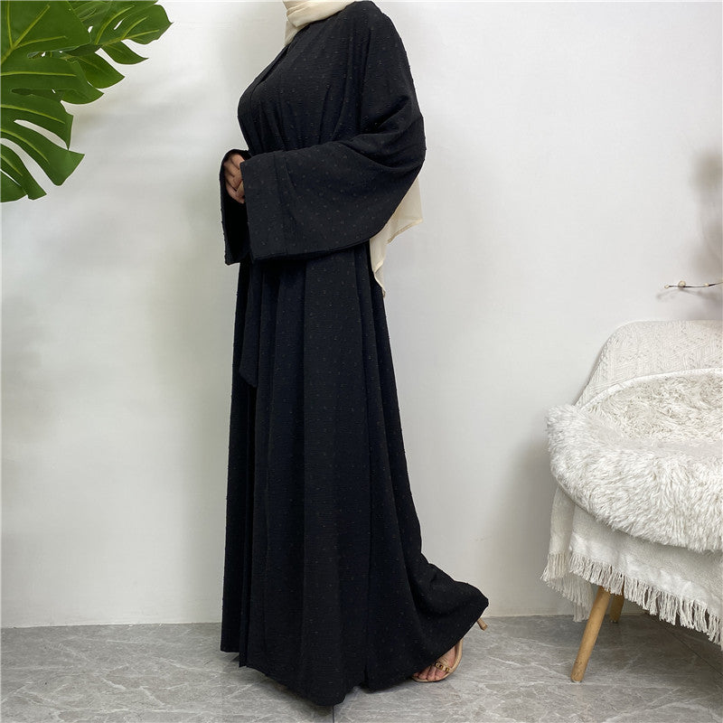 Dot Abaya, Top and Pants 3 Piece Set