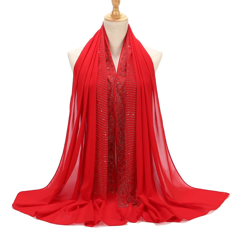 Hot Drill Embroidery Hijab