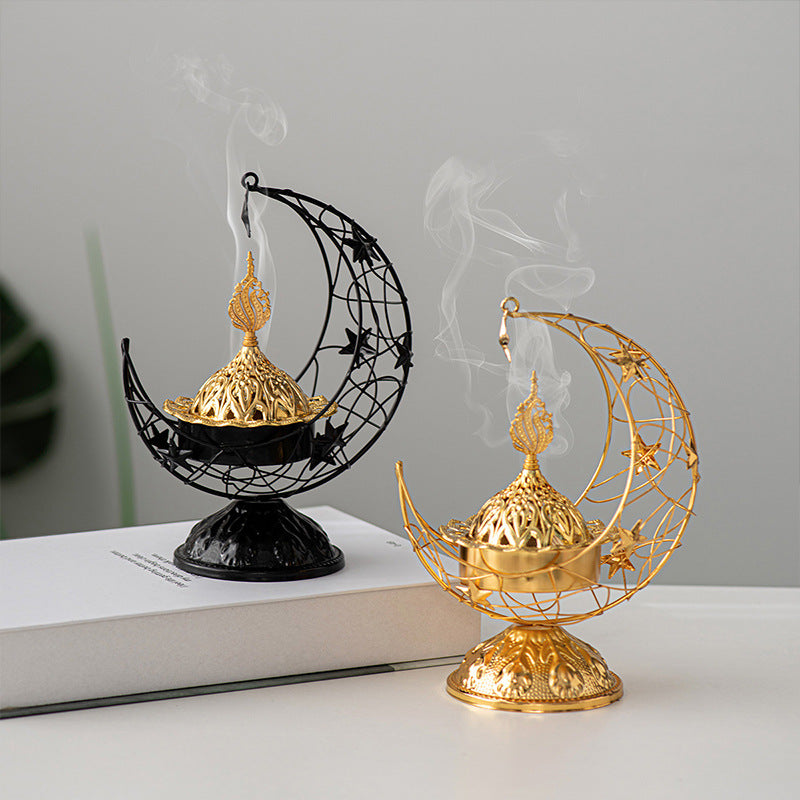 Middle Eastern Crescent Metal Incense Burner