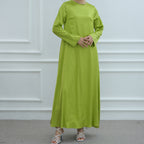 Solid Color Simple Dress Abaya