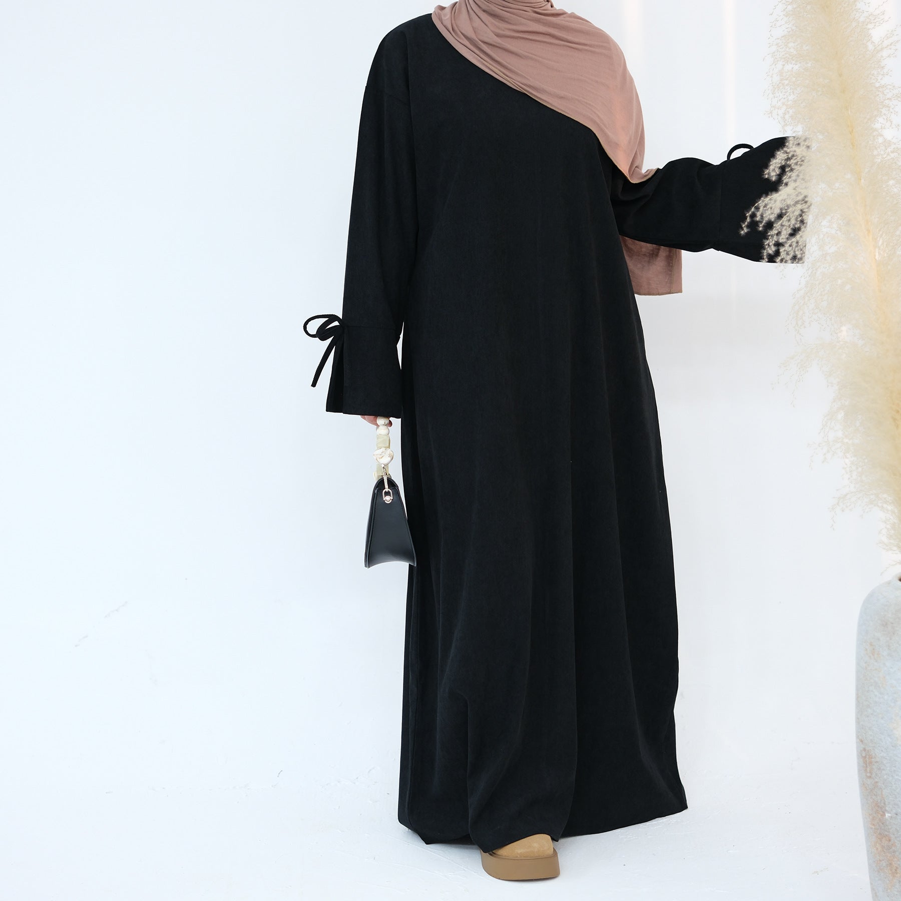 Bow Sleeve Modest Abaya Dress