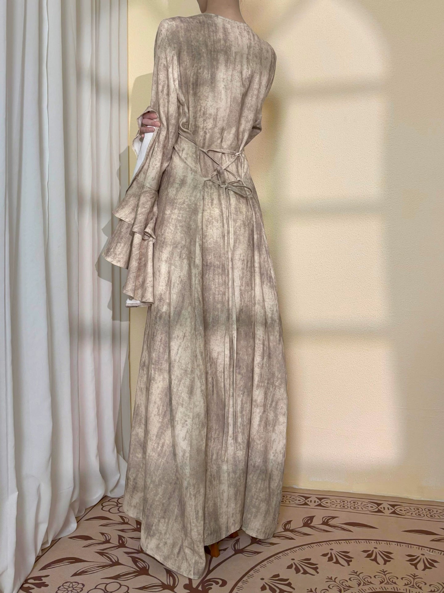 Double-layer Bell Sleeves Elegant Abaya