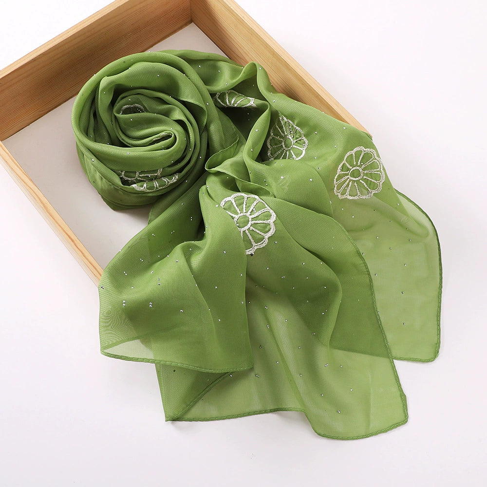 Embroidered and Rhinestone Hijab