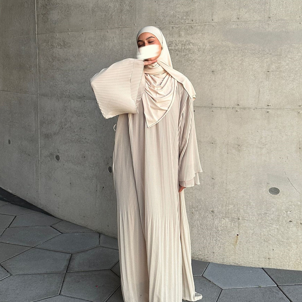 Chiffon Pleated Solid Color Abaya