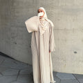 Chiffon Pleated Solid Color Abaya