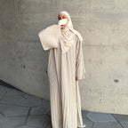 Chiffon Pleated Solid Color Abaya