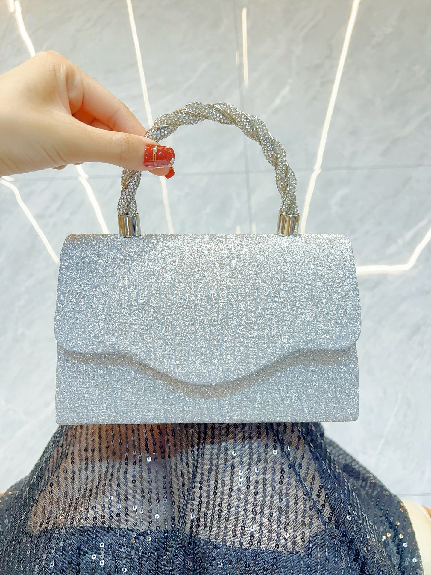 Ladies Rhinestone Glitter Handbag