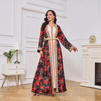 عبايات حمراء مطبوعة