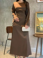 Hand-embroidered Butterfly Solid Color Abaya