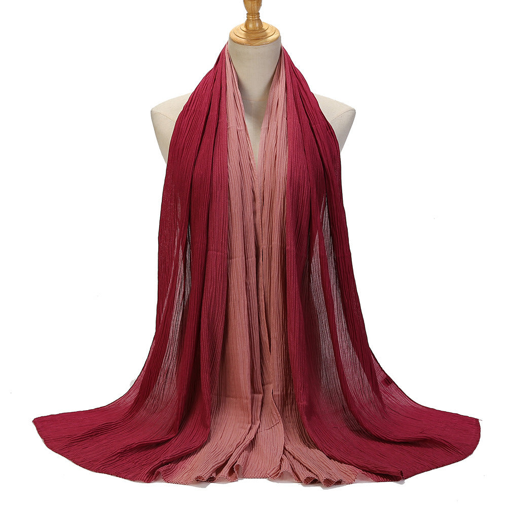 حجاب بتكتل الألوان، وتجعيدها، وتدرجها