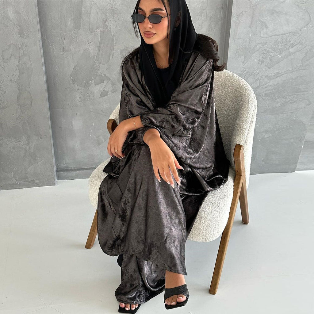Plus Size Solid Color Cardigan Abaya